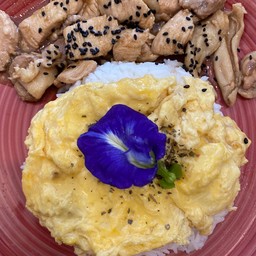 ข้าวหน้าไก่เทอริยากิ+ไข่ข้น