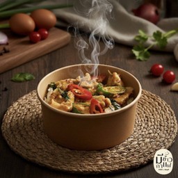 ข้าวหน้าไก่นุ่มผัดพริกแกงใต้