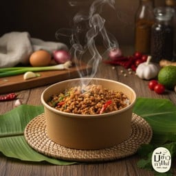 ข้าวหน้าคั่วกลิ้งหมูสับ