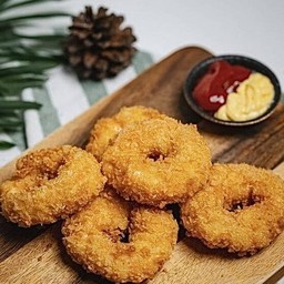 กุ้งเป็นห่วง(โดนัทกุ้ง) #2ชิ้นไม่เล็กนะครับ เสิร์ฟคู่กับซอสกระเทียมมาโย