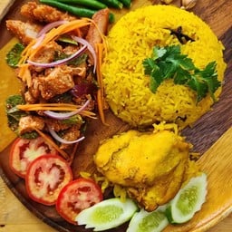 ข้าวหมกไก่ 1 ชิ้น + ไก่แซ่บ