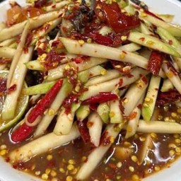 ตำมะม่วง+ปีกไก่ทอด1ชุด+ต้มขม+ก้อยเนื้อเปรี้ยว+ย่างเสือ