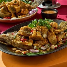 ปลากระพงลุยสวนสมุนไพร