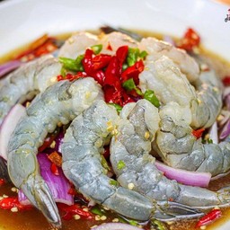 ยำปลาร้ากุ้งสด