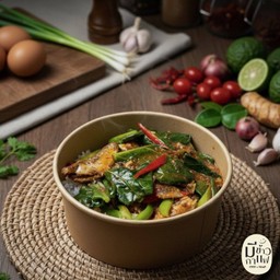 ข้าวหน้าคะน้าปลากระป๋อง