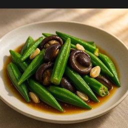 เห็ดหอมกระเจี๊ยบผัด