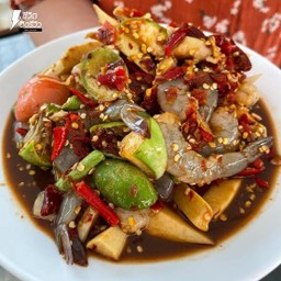 ตำเหลาหน่อไม้กุ้งสด