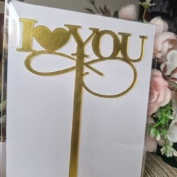 ป้าย I Love you สีทอง