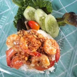 ข้าวกุ้งกระเทียม