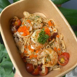 สปาเกตตี้กระเทียมกุ้ง