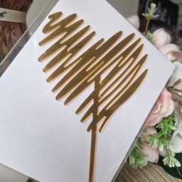 ป้าย Heart ลายเส้นสีทอง