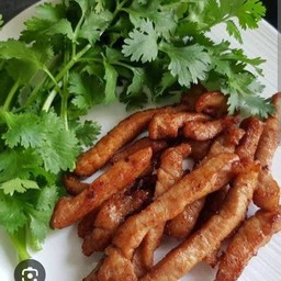 หมูทอดกระเทียมราดข้าว