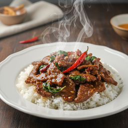 ข้าวกะเพราเนื้อสด