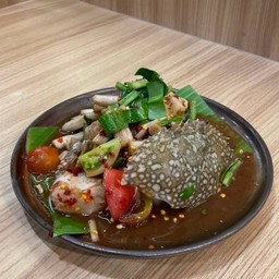 ตำไหลบัวปูม้า | Som Tum With Lotus Stem & Blue Crab |  莲藕茎蓝蟹木瓜沙拉