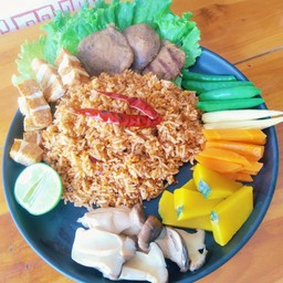 ข้าวคลุกน้ำพริกข่ากับหมูย่าง