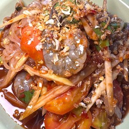 ตำเส้นเล็ก + กุ้งสด