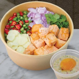 ข้าวขยำแซลมอน + ไข่ดองซีฟู้ด