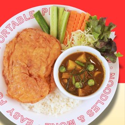 ข้าวสวยแกงไตปลา ไข่เจียว