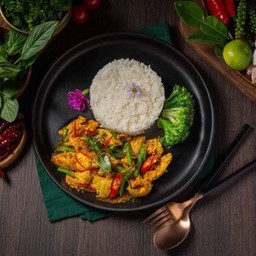 ผัดพริกแกง+ข้าว