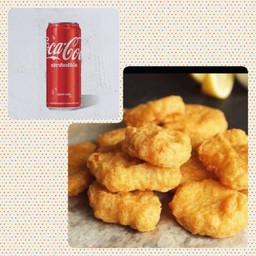 [อร่อยซ่ากับโค้ก] นักเก็ตไก่ - ผงเขย่า +  โค้ก ออริจินัล (กระป๋อง)
