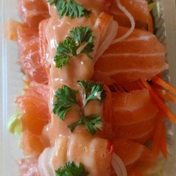 ปูอัดพันแซลมอน 4ชิ้น