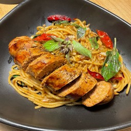 P24 ไส้กรอกอิตาเลี่ยนโฮมเมด ผัดพริกแห้ง