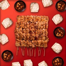 หมูปิ้ง 50 ไม้ + ข้าวเหนียว 5 ห่อ