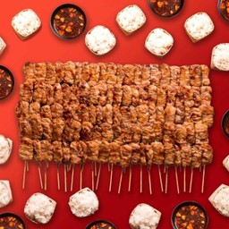 หมูปิ้ง 100 ไม้ + ข้าวเหนียว 5 ห่อ