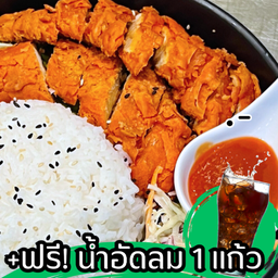 ข้าวไก่กรอบสไปซี่+โคสลอว์