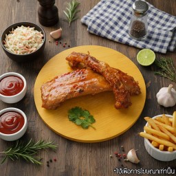 ซี่โครงหมูบีบีกริลล์ (ใหญ่ 3 ชิ้น)
