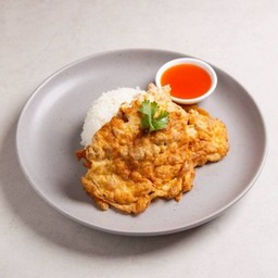 ข้าวไข่เจียวหมูสับ Pork Omelet With Mince Pork On Rice