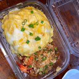 กุ้งคั่วพริกเกลือและไข่ข้น