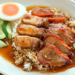 ข้าวหมูแดง-หมูกรอบ