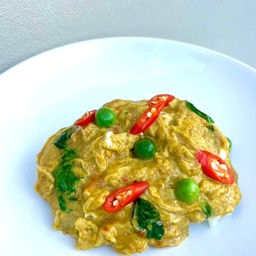 ข้าวไข่ข้นแกงเขียวหวาน (ไม่มีเนื้อสัตว์)