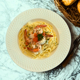 สปาเก็ตตี้เลม่อนไวท์ซอสไข่กุ้ง