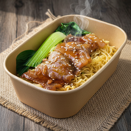 บะหมี่เหลืองหมูสามชั้นสไลด์เทอริยากิ