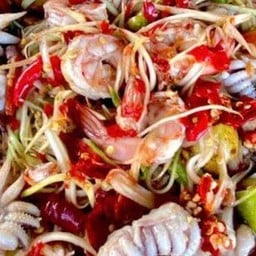 ตำสองใจหมึก+กุ้ง