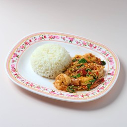 ข้าวกระเพรากุ้ง