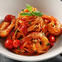 Spaghetti Arrabbiata & Shrimps