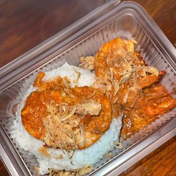 ข้าวกุ้งแกะย่างมันกุ้งชุดใหญ่