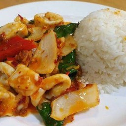 หมึกผัดพริกเผา