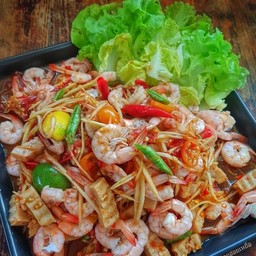 ส้มตำกุ้งลวก