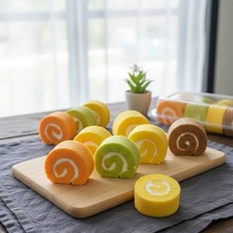 ขนมเค้กโรล ไม่แต่งหน้า