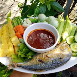 ชุดน้ำพริกปลาร้า+ปลาทูทอด+ผักรวม