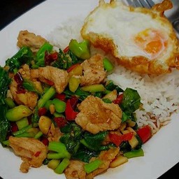 ข้าวคะน้าหมู ไม่มีไข่