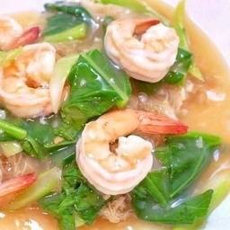 ราดหน้ากุ้ง (เส้นใหญ่)