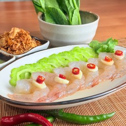 กุ้งแช่น้ำปลา สูตรคุณแม่  6-8 ตัว