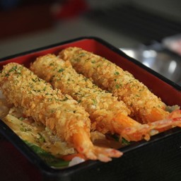 ข้าวหน้ากุ้งทอดราดซอสเทอริยากิ