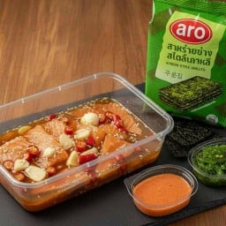 ⭐️ แซลม่อนดอง กุ้งดอง น้ำจิ้มเด็ด🍤ทะเลดอง โคเรียดอง  ซีฟู้ด แซลม่อนดองเกาหลี กุ้งดองเกาหลี สาหร่าย อาหารเกาหลี ซาซิมิ อาหารแซบๆ  อร่อย รีวิวดี ใกล้ฉัน ร้านดัง พร้อมกิน แซลมอนดอง ดอง ดอง⭐️เชิดน้อย