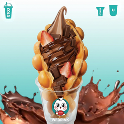 วาฟเฟิลไอศกรีม ราดท็อปปิ้ง